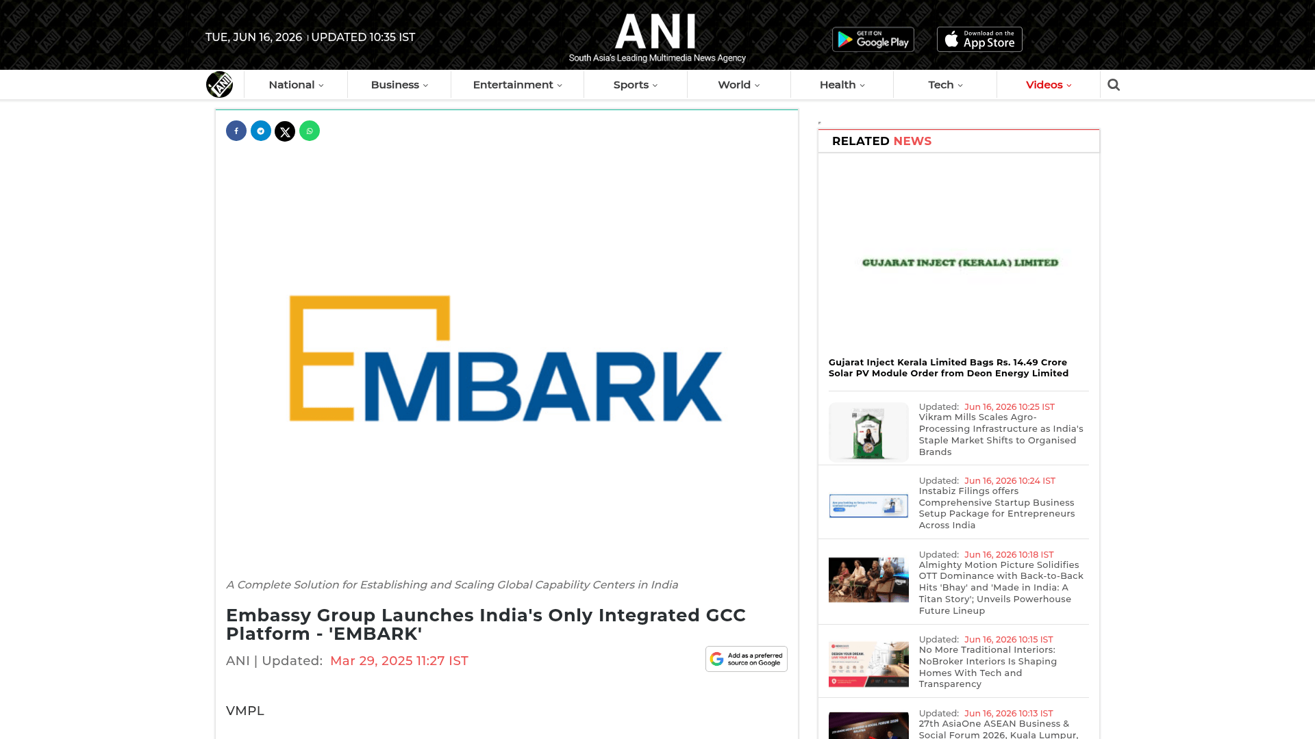 Embassy Group Launches India's Only Integrated GCC Platform, 'EMBARK'